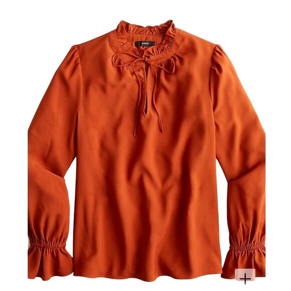 J.Crew Gathered Ruffle Drapey Top in Deep Ember Size S - Picture 7 of 8